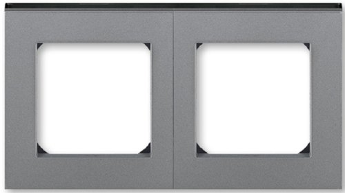 Рамка универсальная ABB EPJ Levit 2-м. сталь/дымчатый чёрный картинка